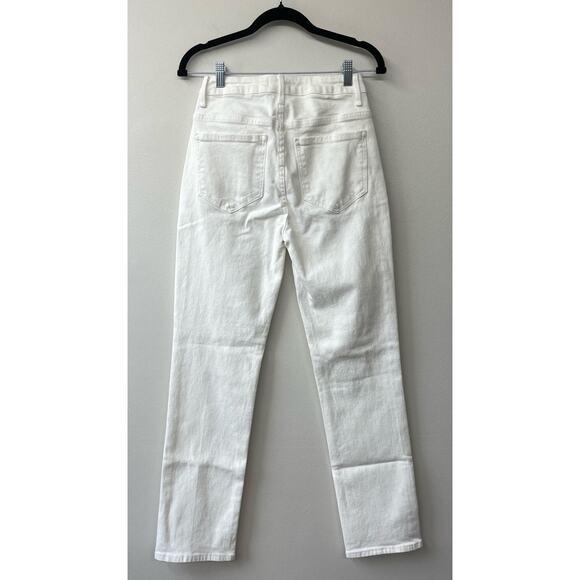 NWT Driftwood Jeans White Denim Size 25 0 High Rise Solid White Straight Leg - Picture 3 of 7